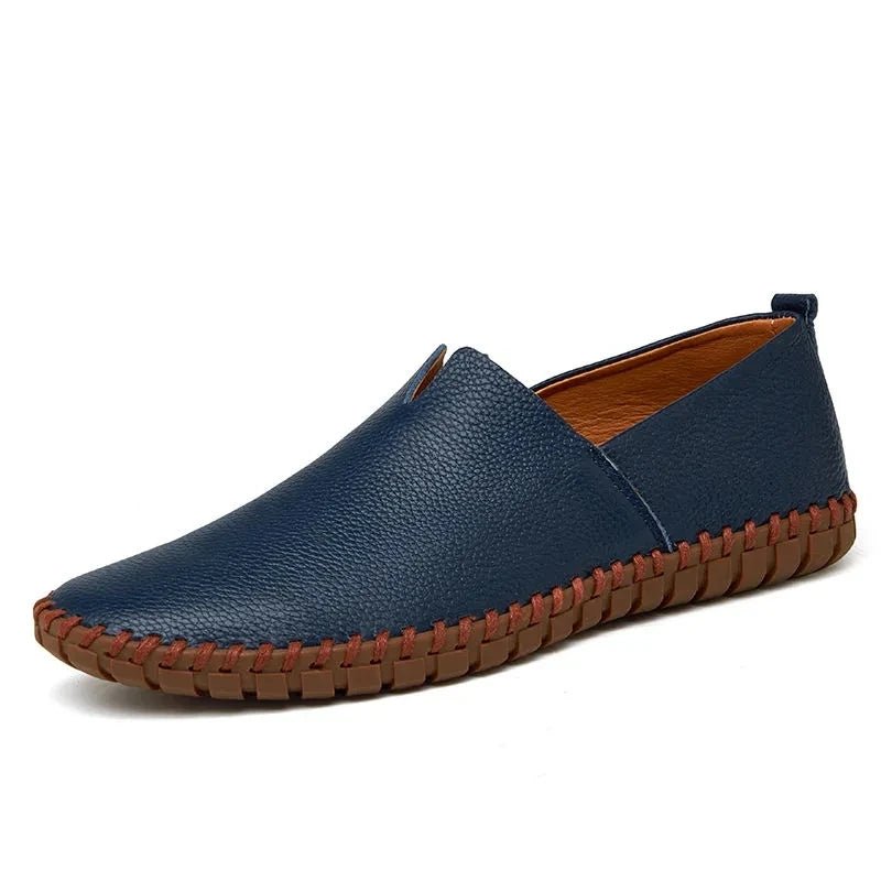 Breathable Leather Loafers - Luxoria