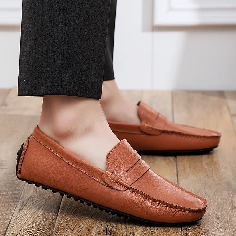 Casual Leather Summer Loafers - Luxoria