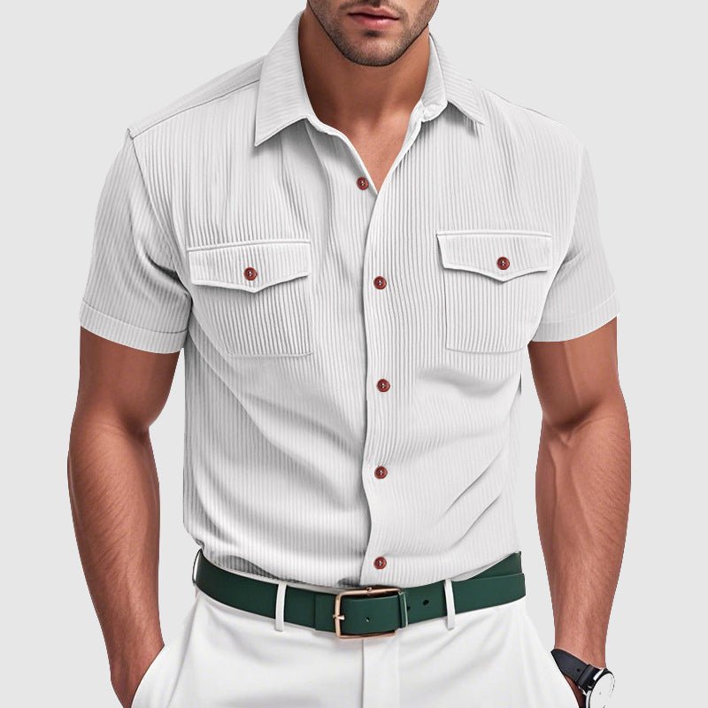 Elegant Corduroy Men's Shirt - Luxoria