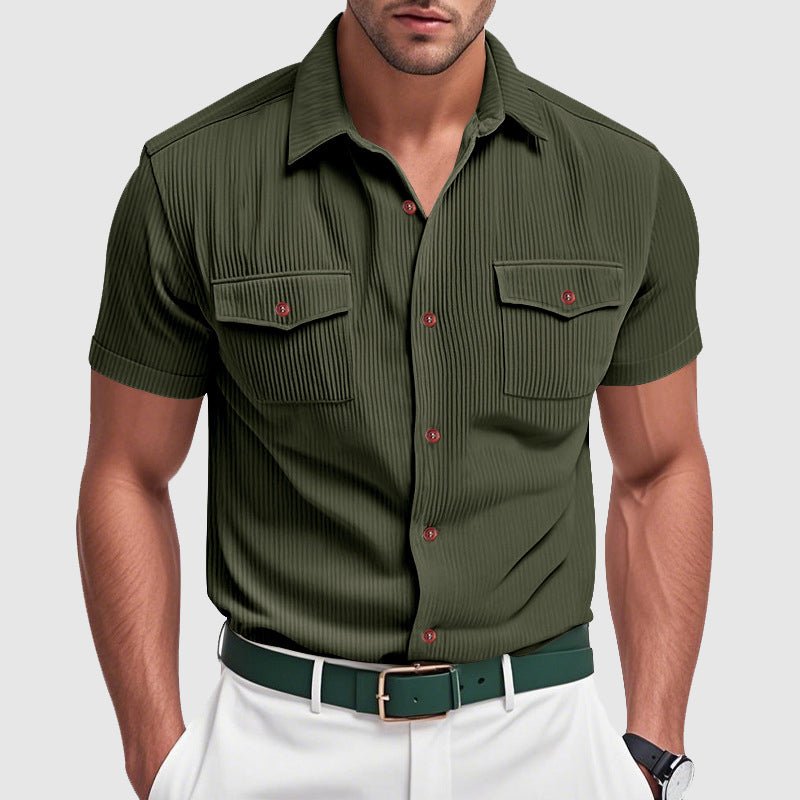 Elegant Corduroy Men's Shirt - Luxoria