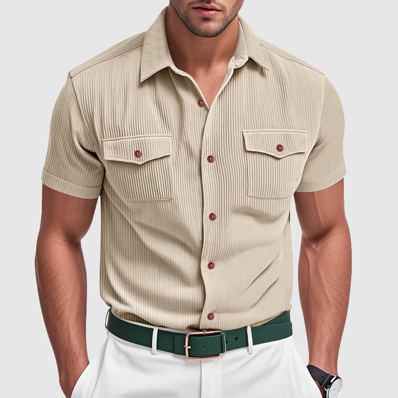Elegant Corduroy Men's Shirt - Luxoria