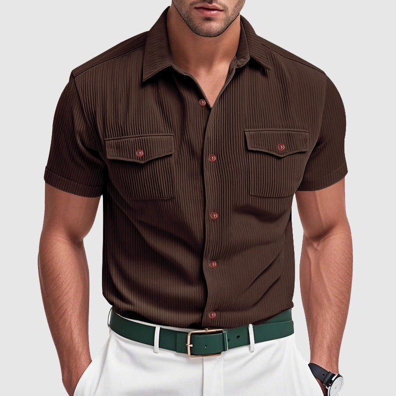 Elegant Corduroy Men's Shirt - Luxoria