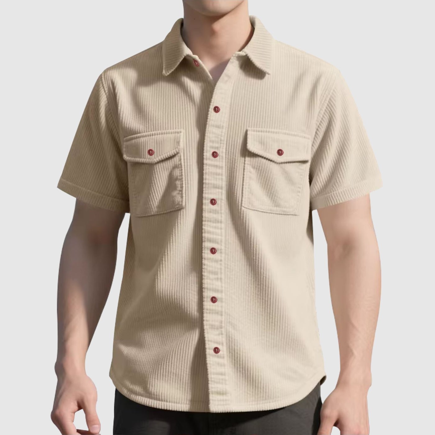 Elegant Corduroy Men's Shirt - Luxoria