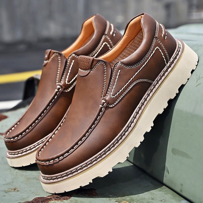 Elegant Leather Slip - on Shoes - Luxoria