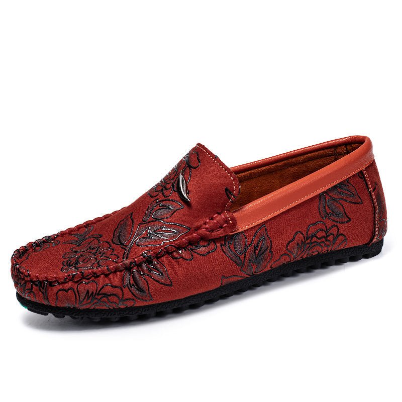 Floral Leather Loafers - Luxoria
