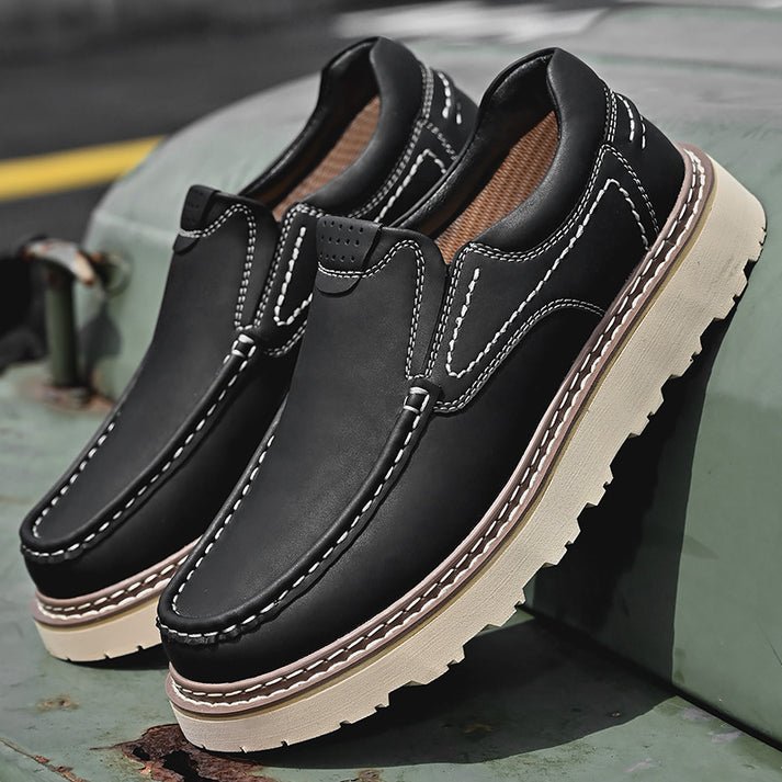 Elegant Leather Slip - on Shoes - Luxoria