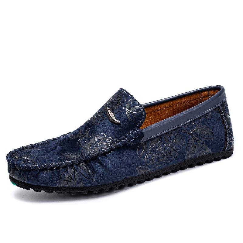 Floral Leather Loafers - Luxoria