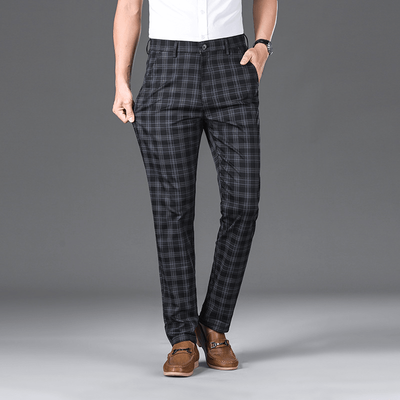 Business Check Pants - Luxoria