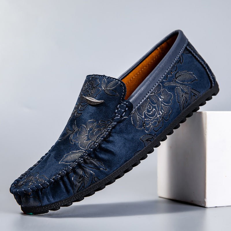 Floral Leather Loafers - Luxoria