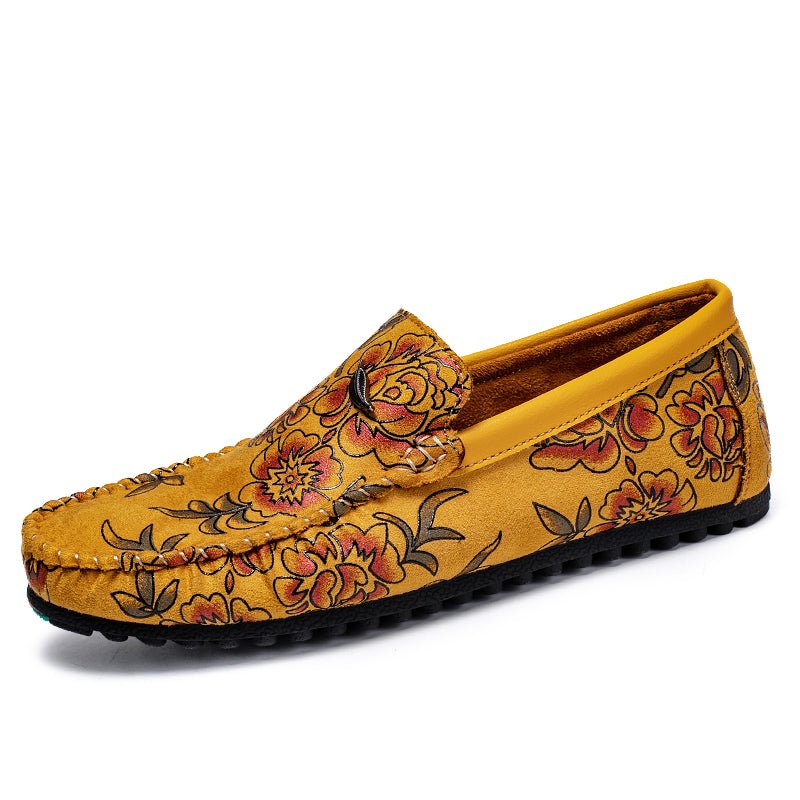Floral Leather Loafers - Luxoria