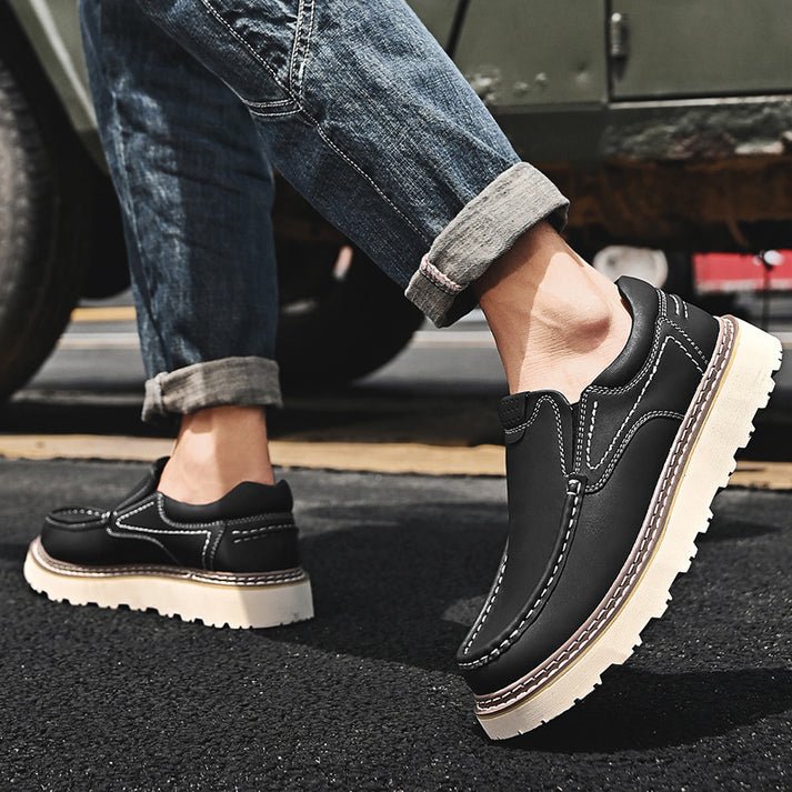 Elegant Leather Slip - on Shoes - Luxoria