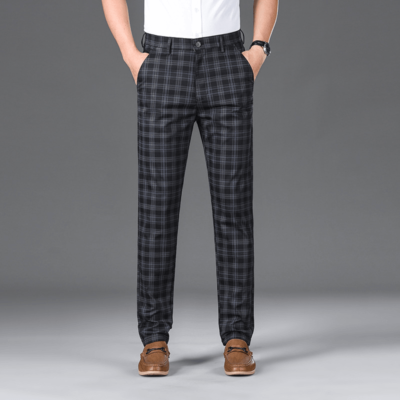 Business Check Pants - Luxoria