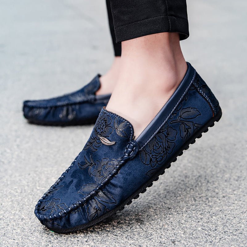 Floral Leather Loafers - Luxoria