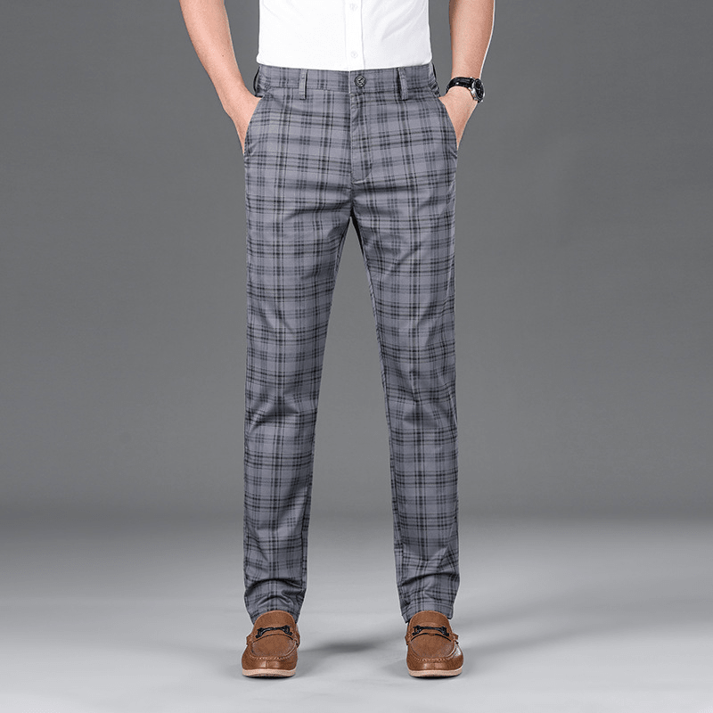 Business Check Pants - Luxoria