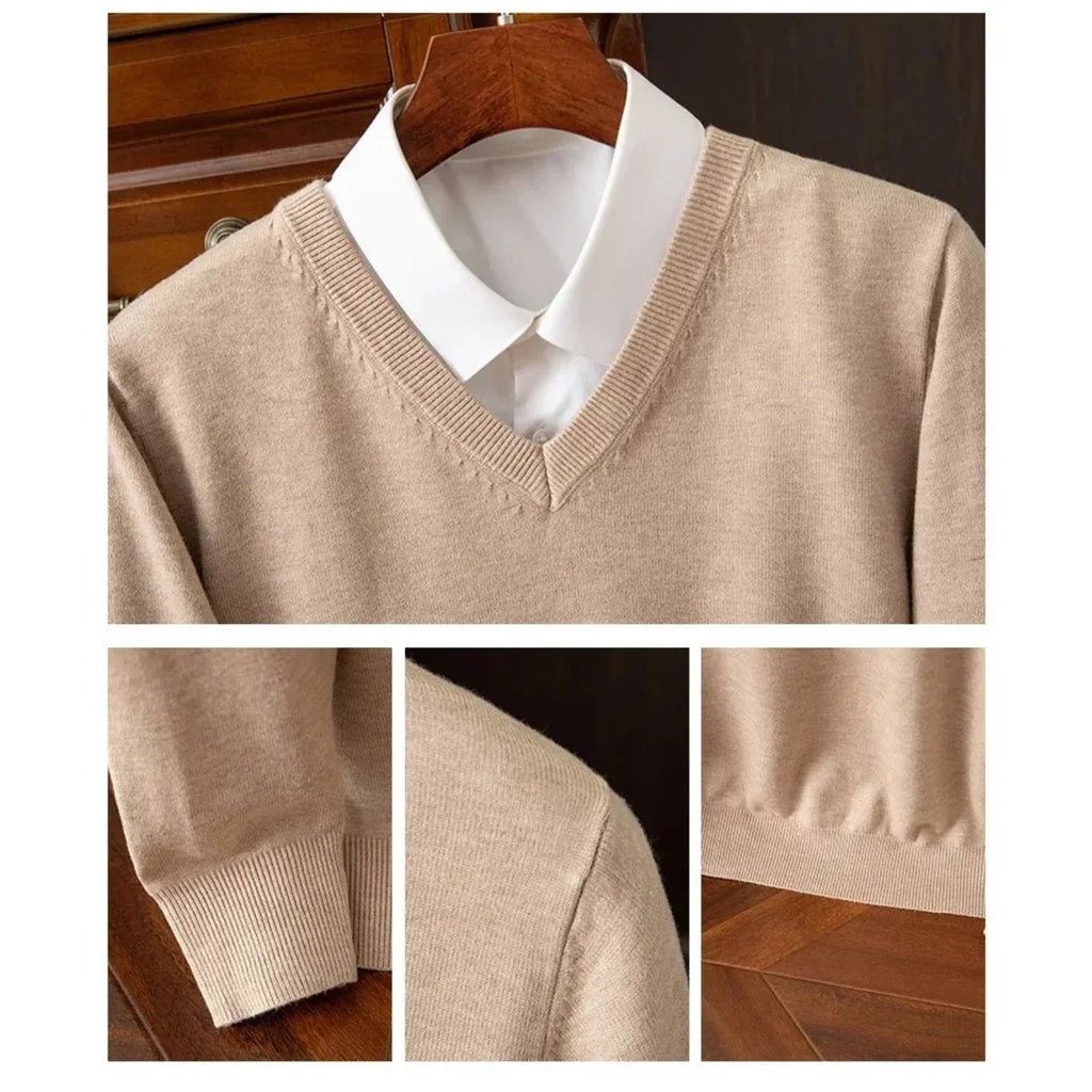 Elegant Cashmere V - Neck Pullover - Luxoria
