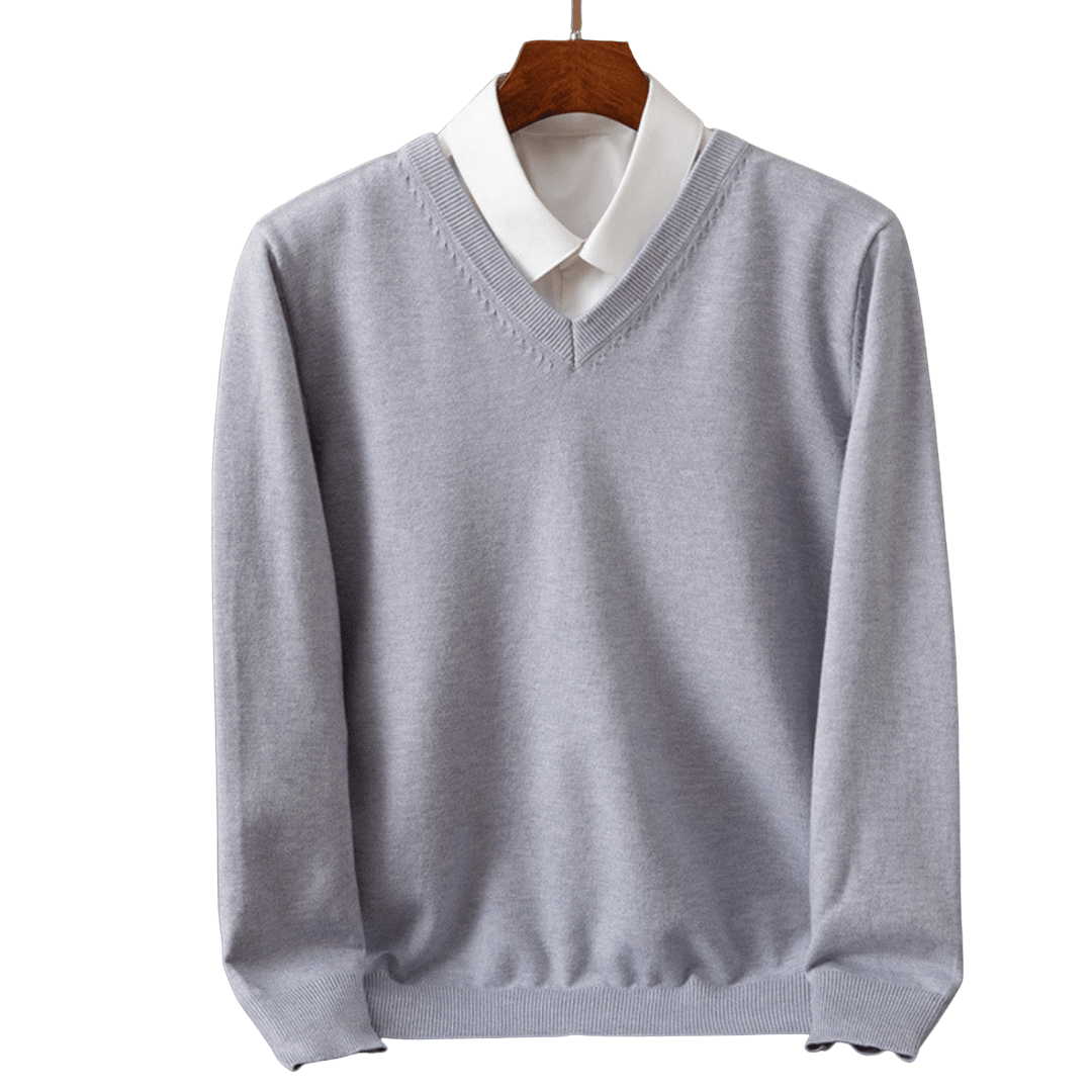 Elegant Cashmere V - Neck Pullover - Luxoria