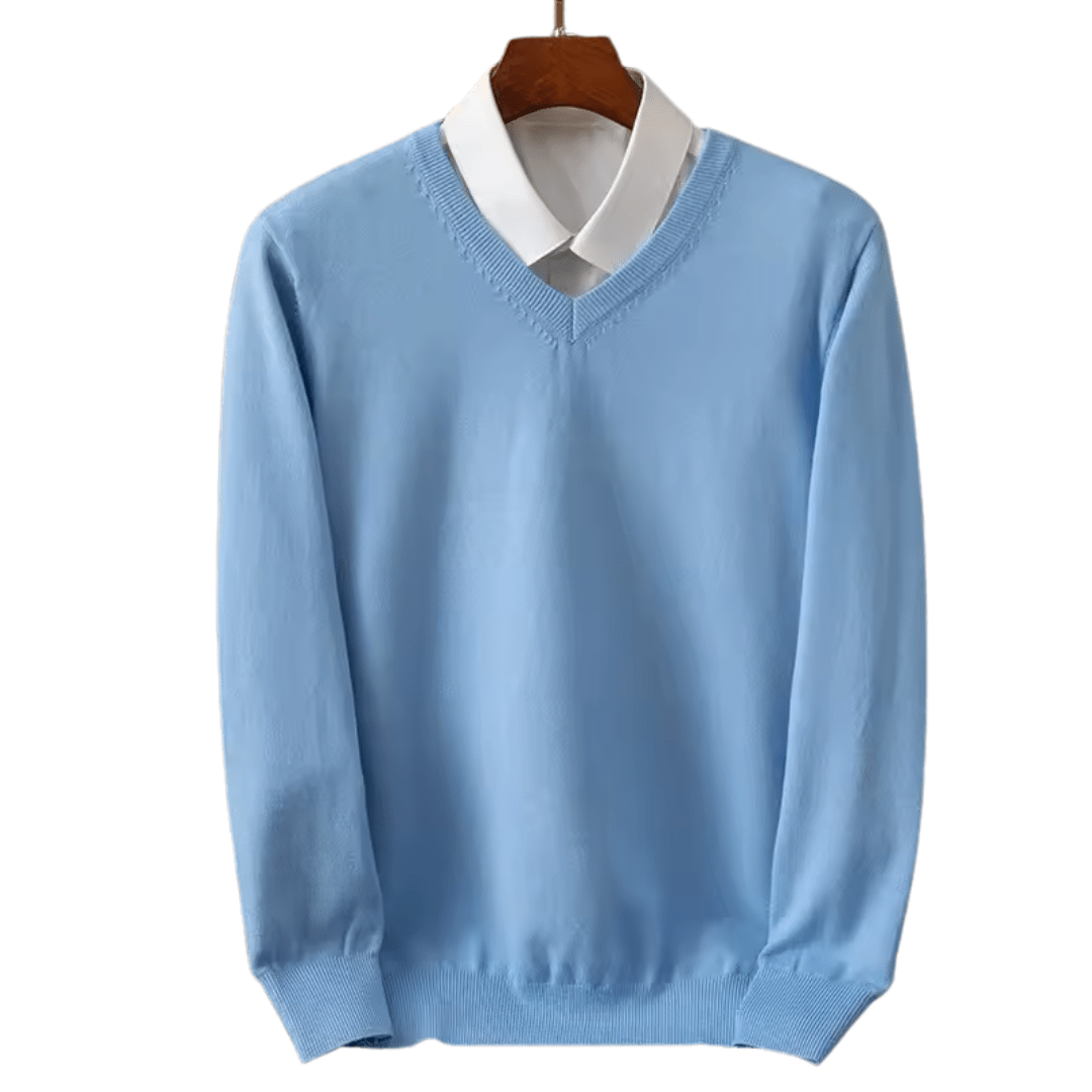 Elegant Cashmere V - Neck Pullover - Luxoria