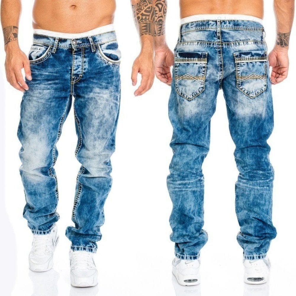 Denim Biker Jeans - Luxoria