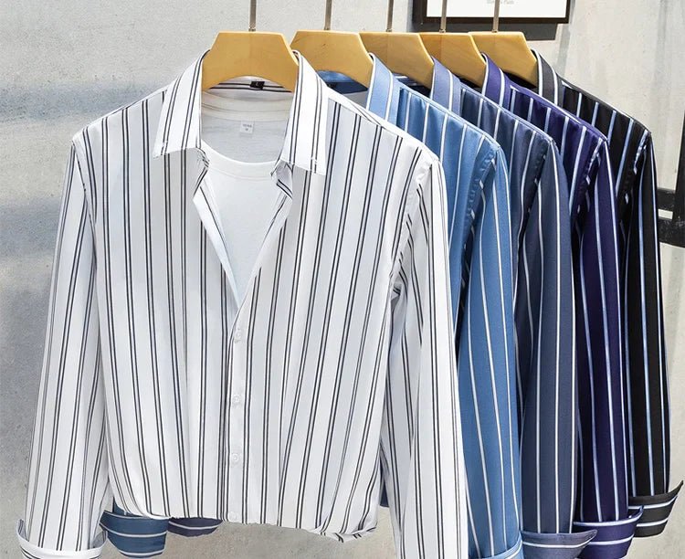 Givalli - Elegant Striped Men's Shirt - Luxoria