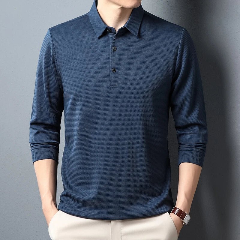 Elegant Long Sleeved Polo Shirt - Luxoria