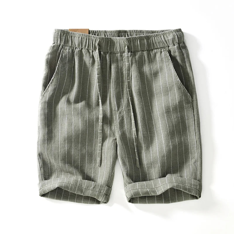 Elegant Cotton Linen Shorts - Luxoria