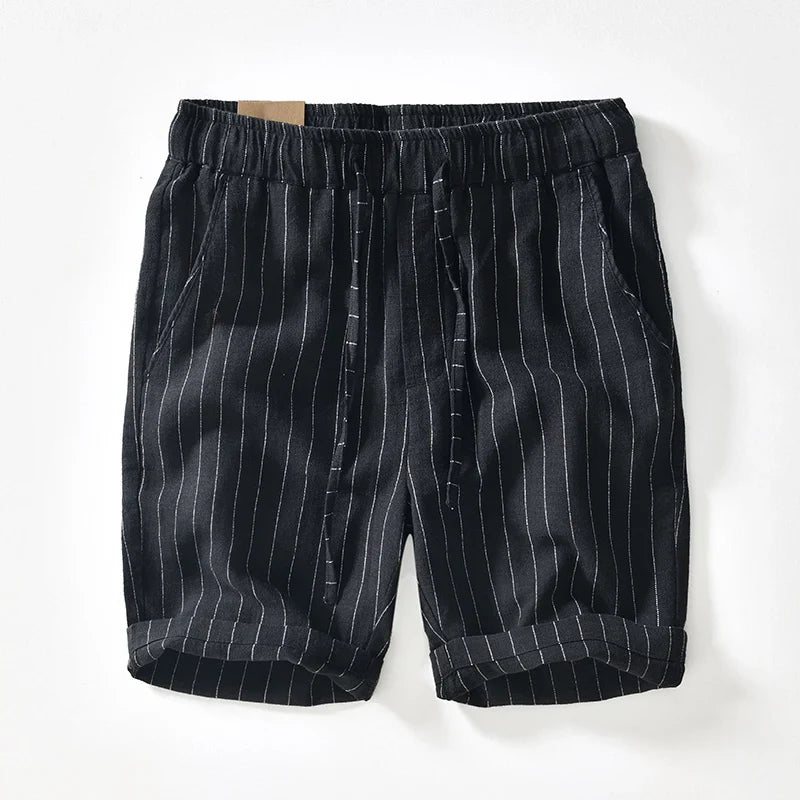 Elegant Cotton Linen Shorts - Luxoria