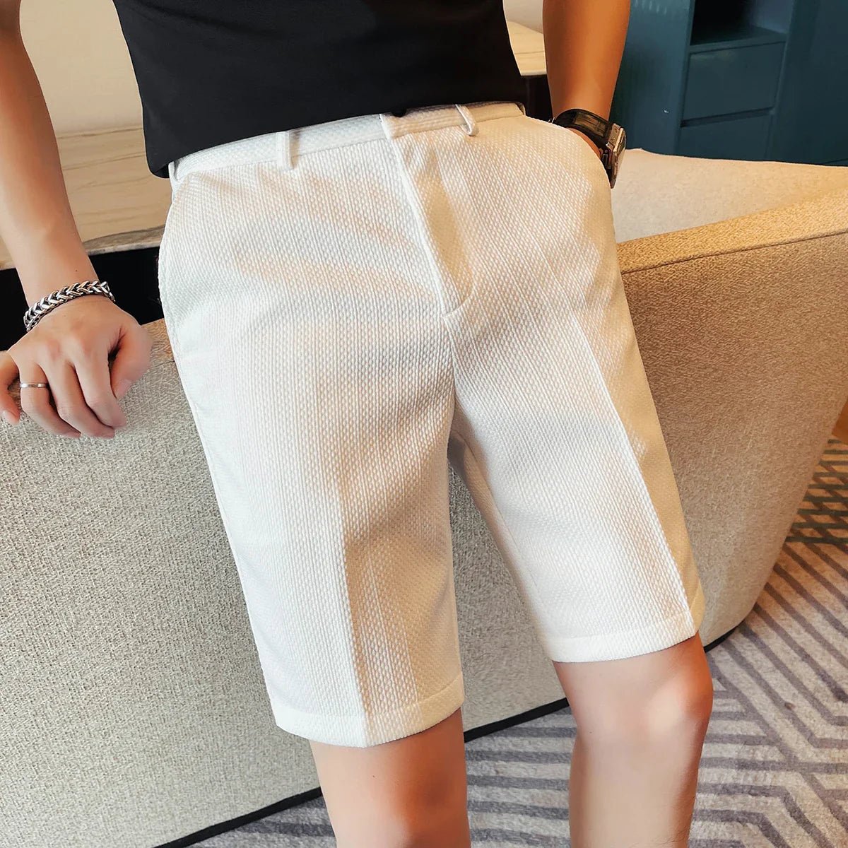 Elegant Waffle Shorts - Luxoria