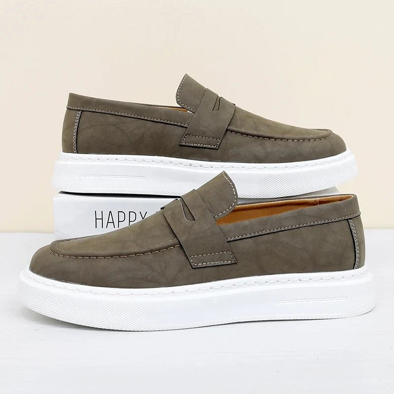 Chic Leather Slip - on Shoes - Luxoria