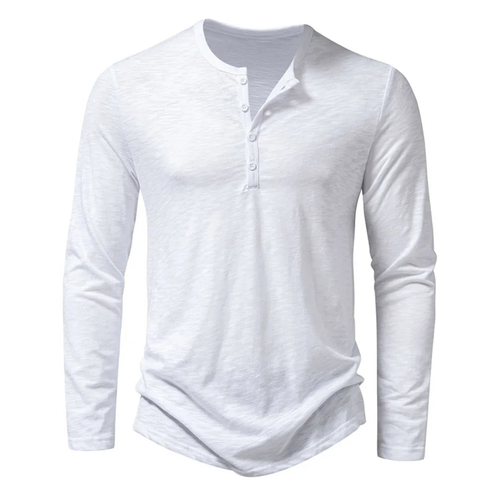 Long Sleeved Cotton Polo Shirt - Luxoria