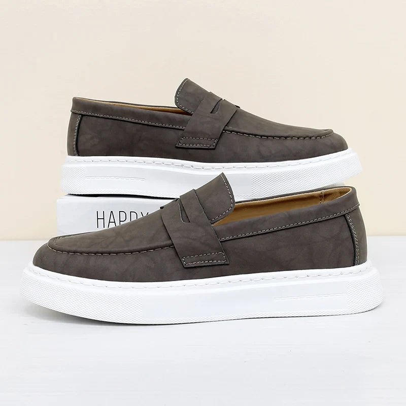 Chic Leather Slip - on Shoes - Luxoria
