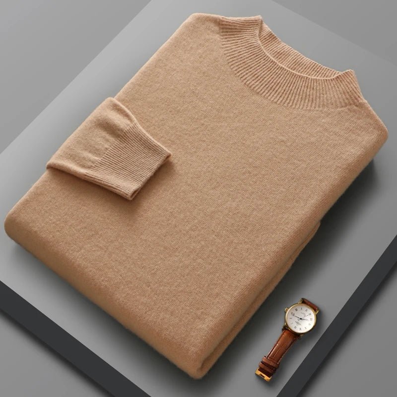 Half High Collar Cashmere Sweater - Luxoria