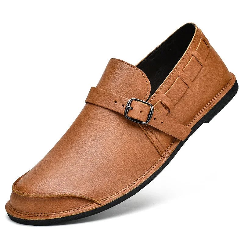 Buckled Leather Loafers - Luxoria