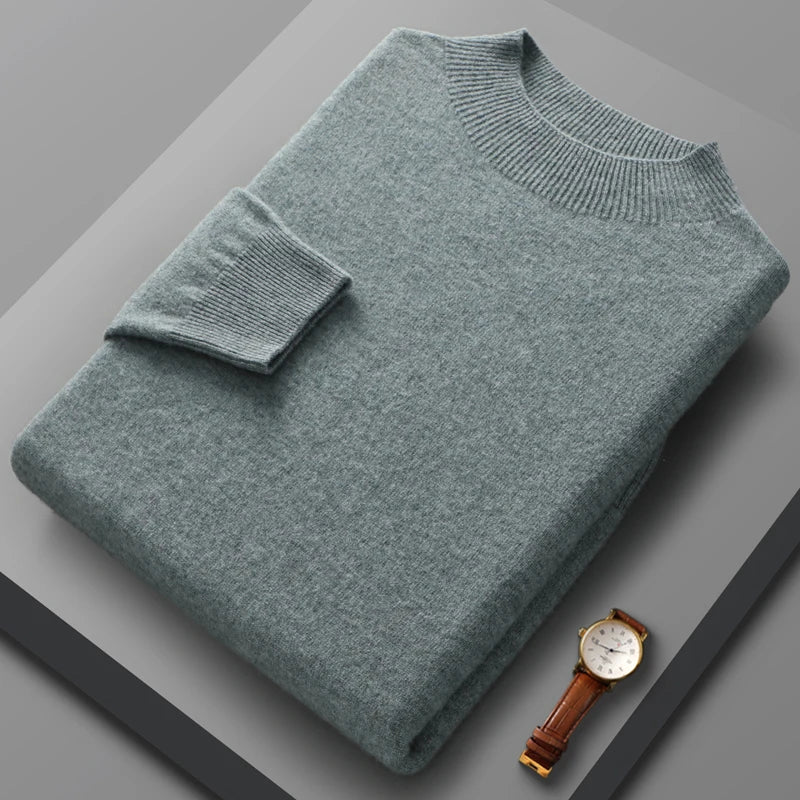Half High Collar Cashmere Sweater - Luxoria