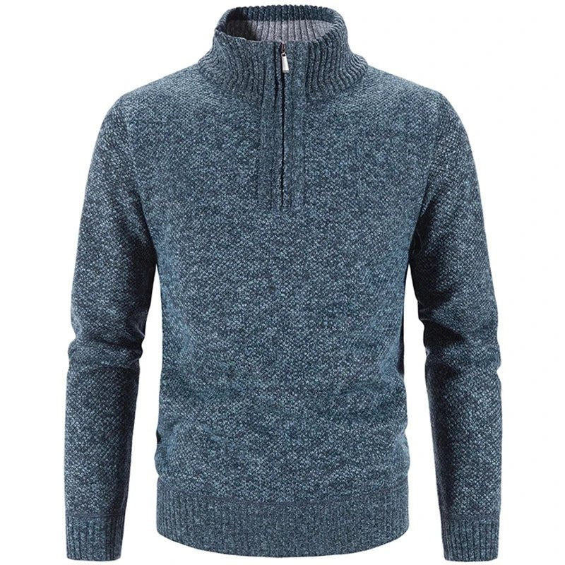 Elegant Thick Fleece Zip Sweater - Luxoria