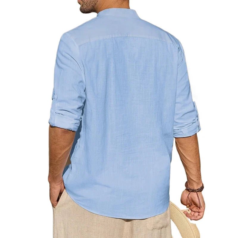 Elegant Cotton Henley Shirt - Luxoria