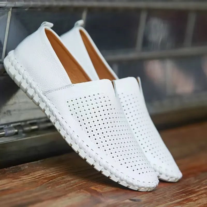 Elegant Breathable Leather Loafers - Luxoria