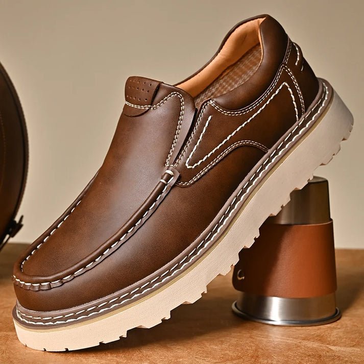 Elegant Leather Slip - on Shoes - Luxoria