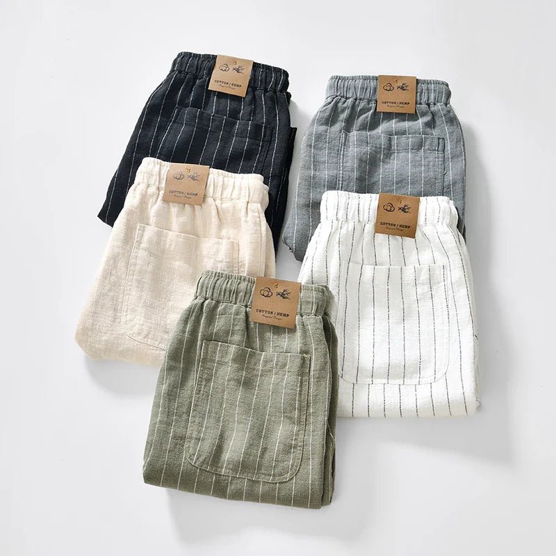 Elegant Cotton Linen Shorts - Luxoria