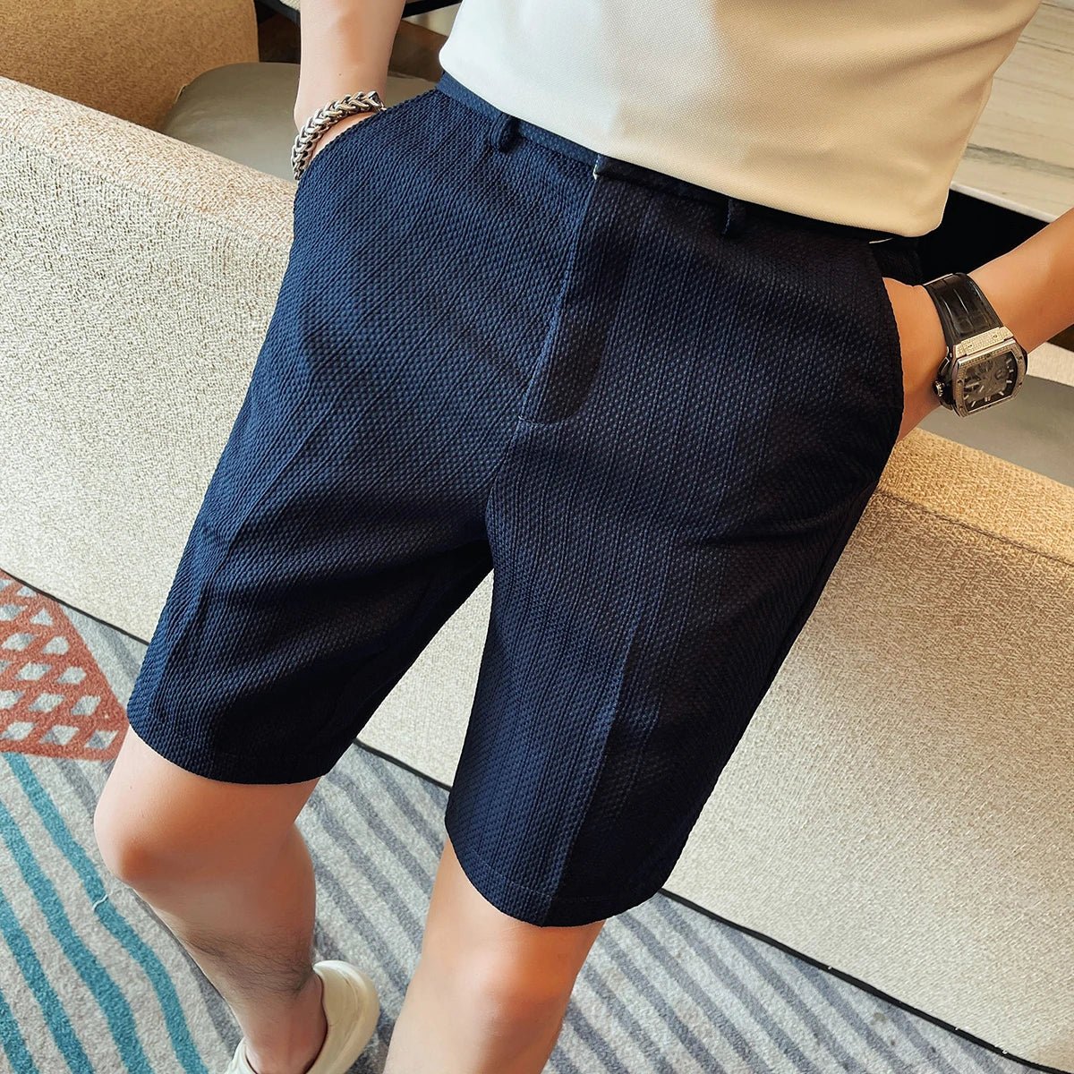Elegant Waffle Shorts - Luxoria