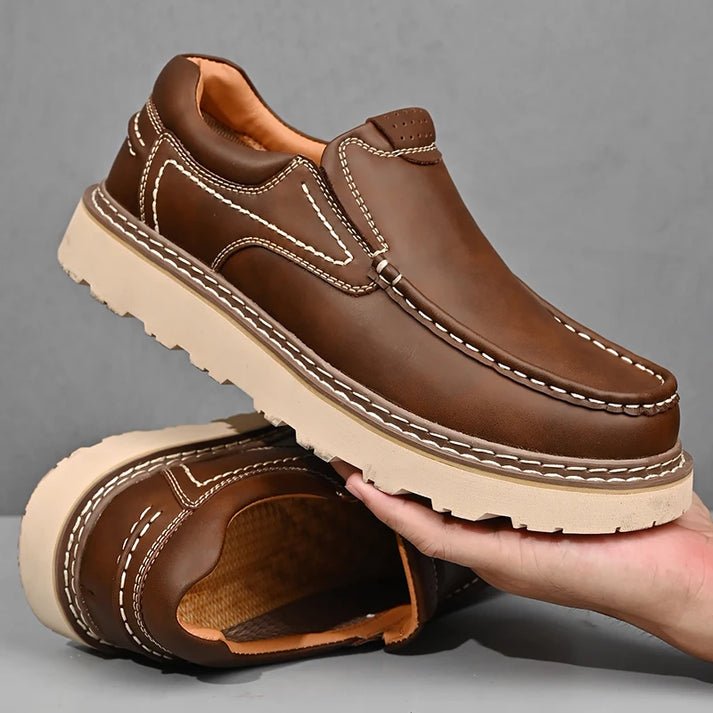 Elegant Leather Slip - on Shoes - Luxoria