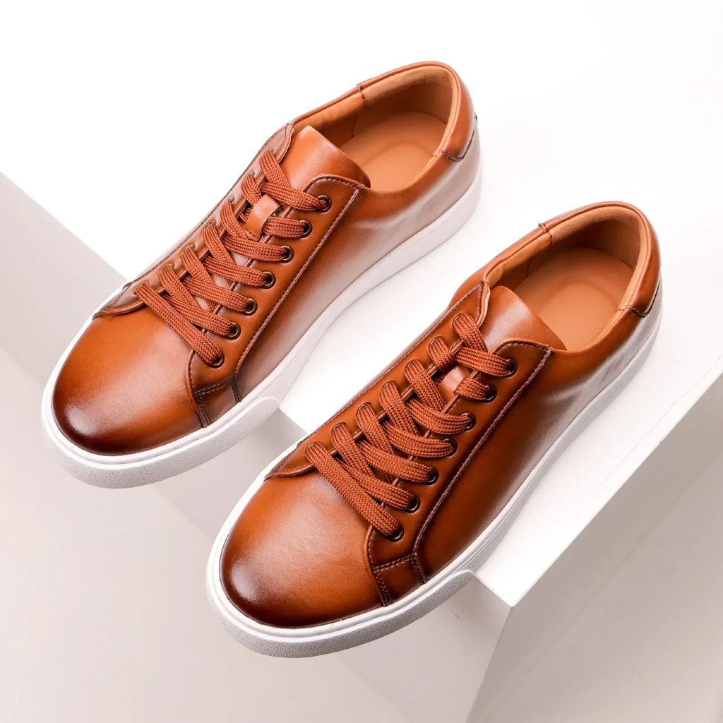 Genuine Leather Sneakers - Luxoria