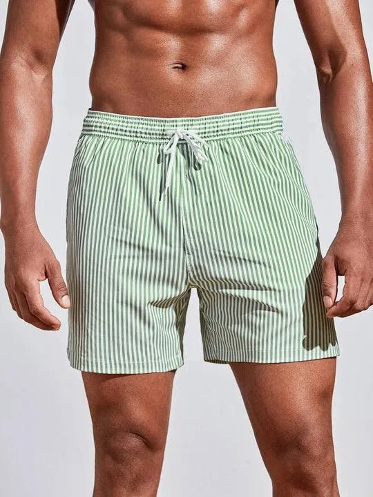 Elegant Striped Swim Shorts - Luxoria