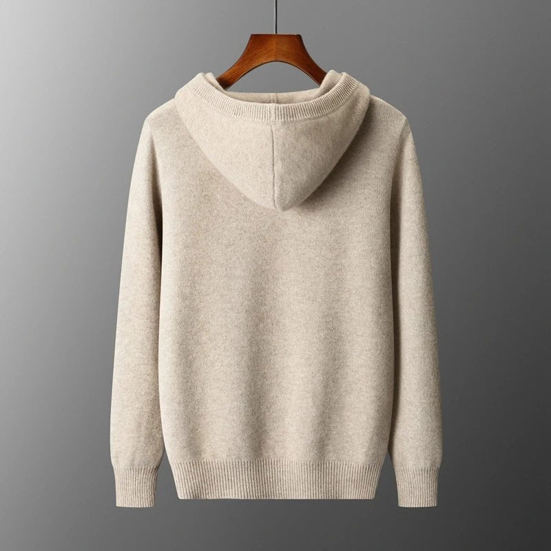 Elegant Merino Wool Hoodie - Luxoria