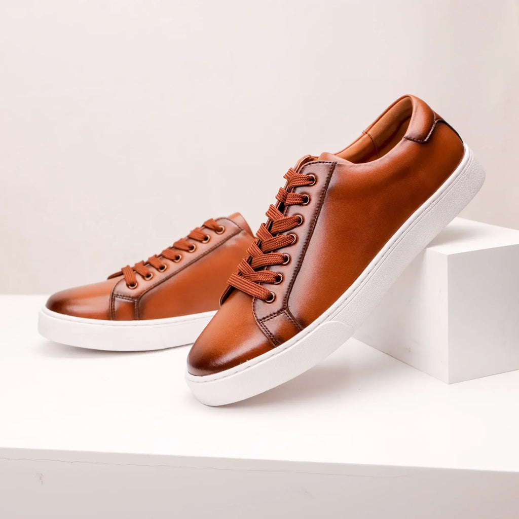 Genuine Leather Sneakers - Luxoria