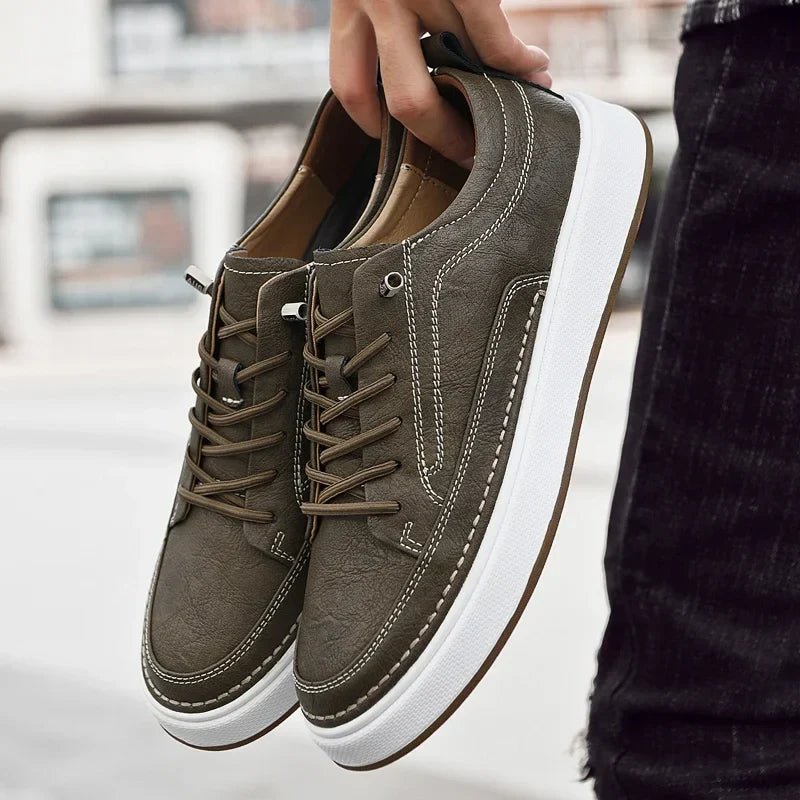 Chic Leather Sneakers - Luxoria