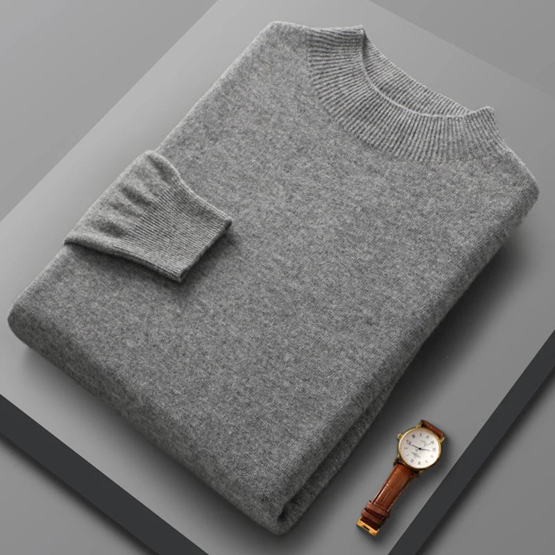 Half High Collar Cashmere Sweater - Luxoria