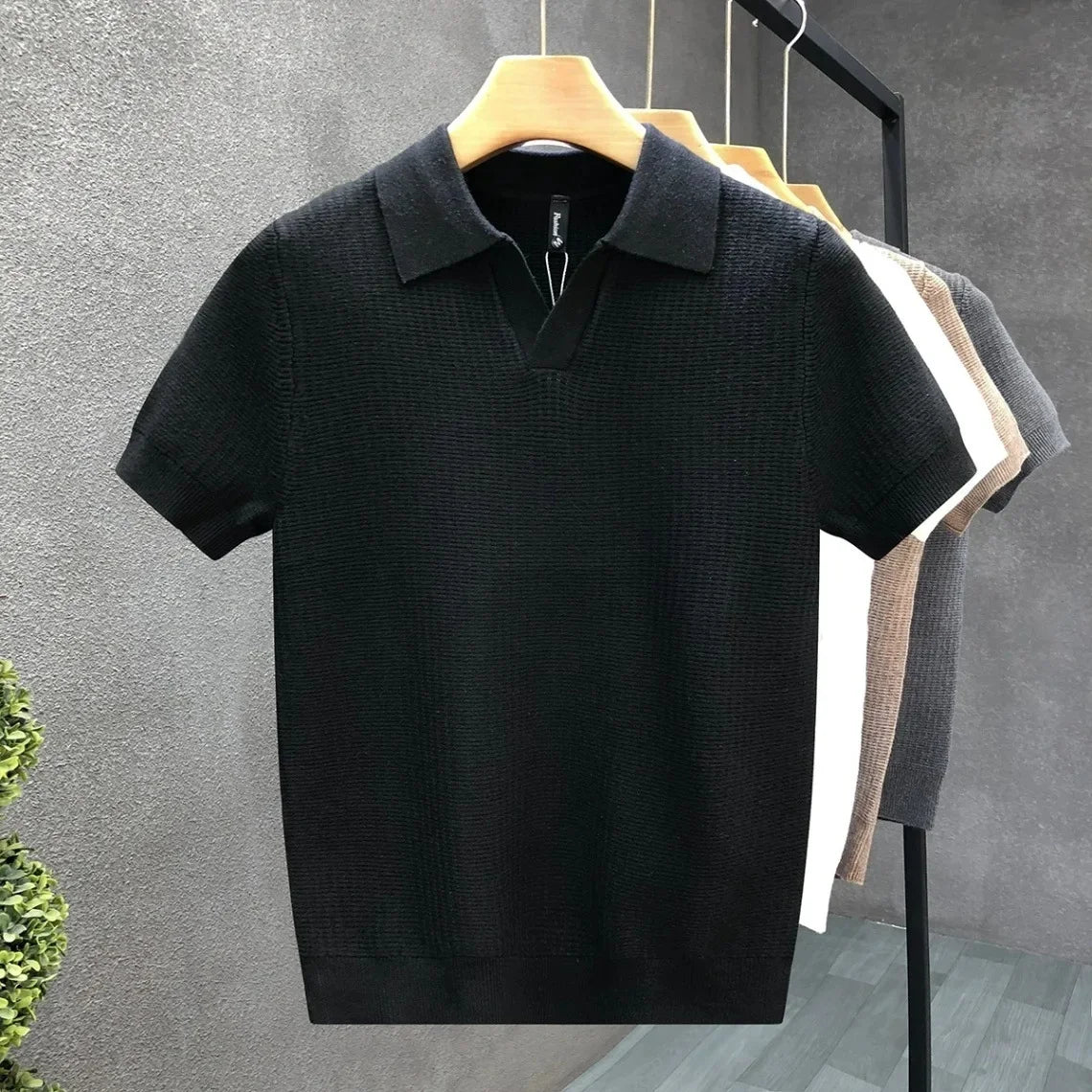 Breathable Knitted Polo Shirt - Luxoria