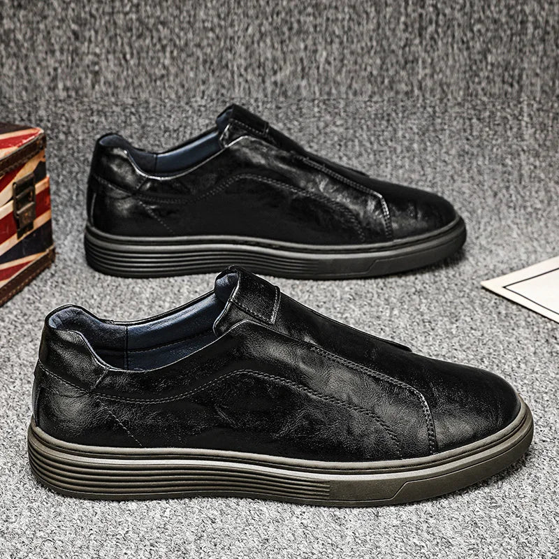 Classic Leather Slip - On Shoes - Luxoria