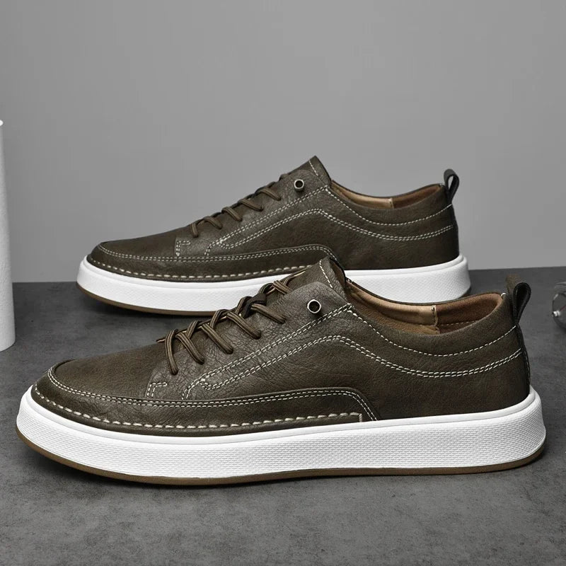 Chic Leather Sneakers - Luxoria