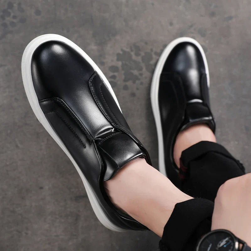 Casual Leather Slip - On Shoes - Luxoria